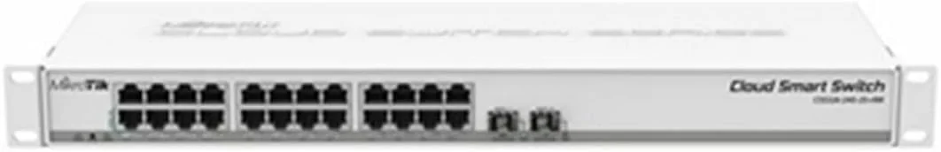 سوئیچ شبکه مدیریتی میکروتیک CSS326-24G-2S+RM گیگابیتی اترنت (10/100/1000) با قابلیت PoE، اندازه 1U، سفید