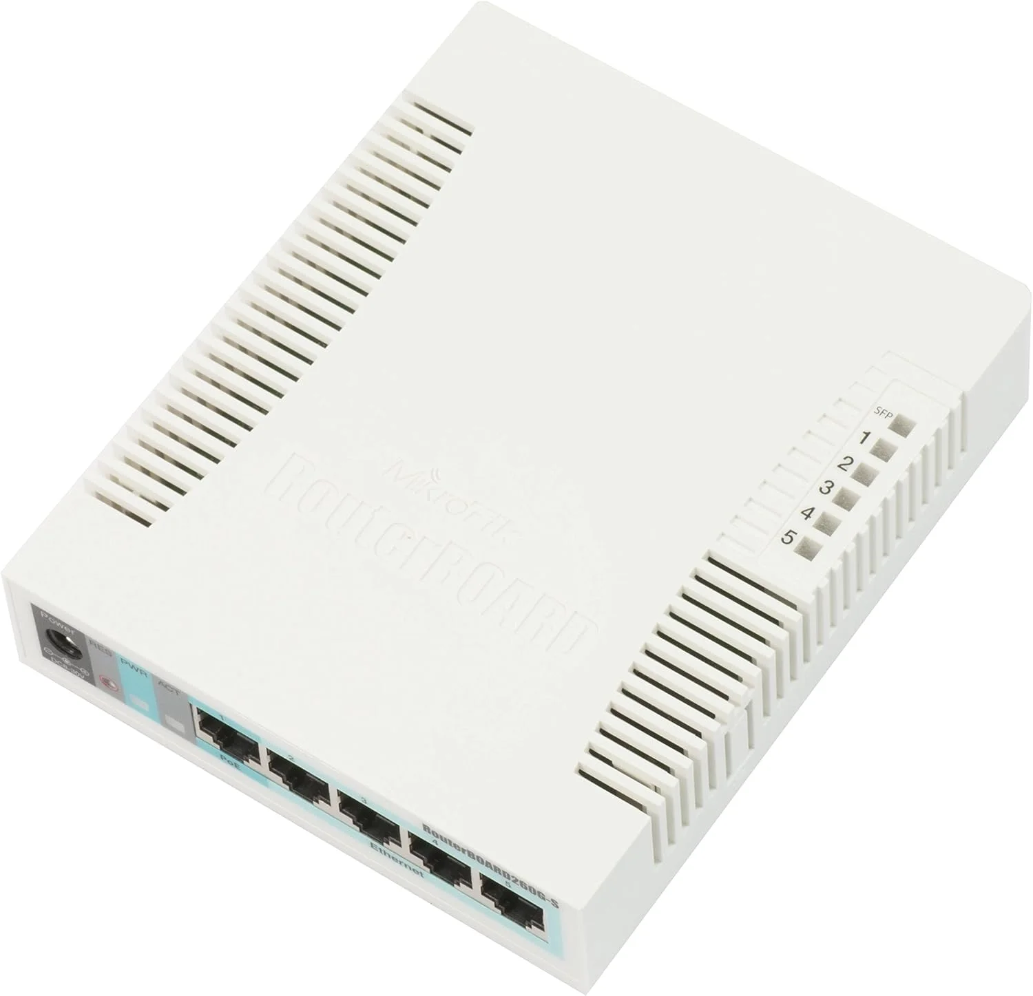 سوئیچ شبکه Mikrotik RB260GS - سوئیچ های شبکه (گیگابیت اترنت (10/100/1000), سفید, -25-65 °C, 6-31)