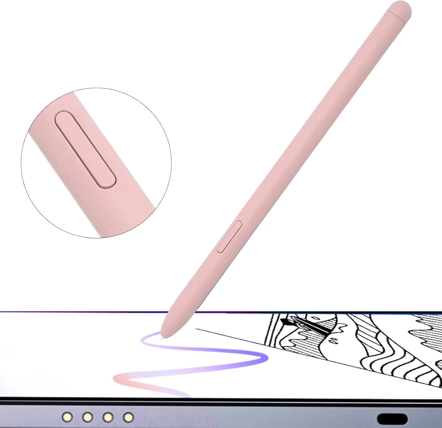 قلم استایلوس Tab S6 Lite، قلم جایگزین S6، قلم استایلوس S6 Lite، قلم لمسی S، برای تبلت SM P610 SM P615 (رنگ رُزگلد)