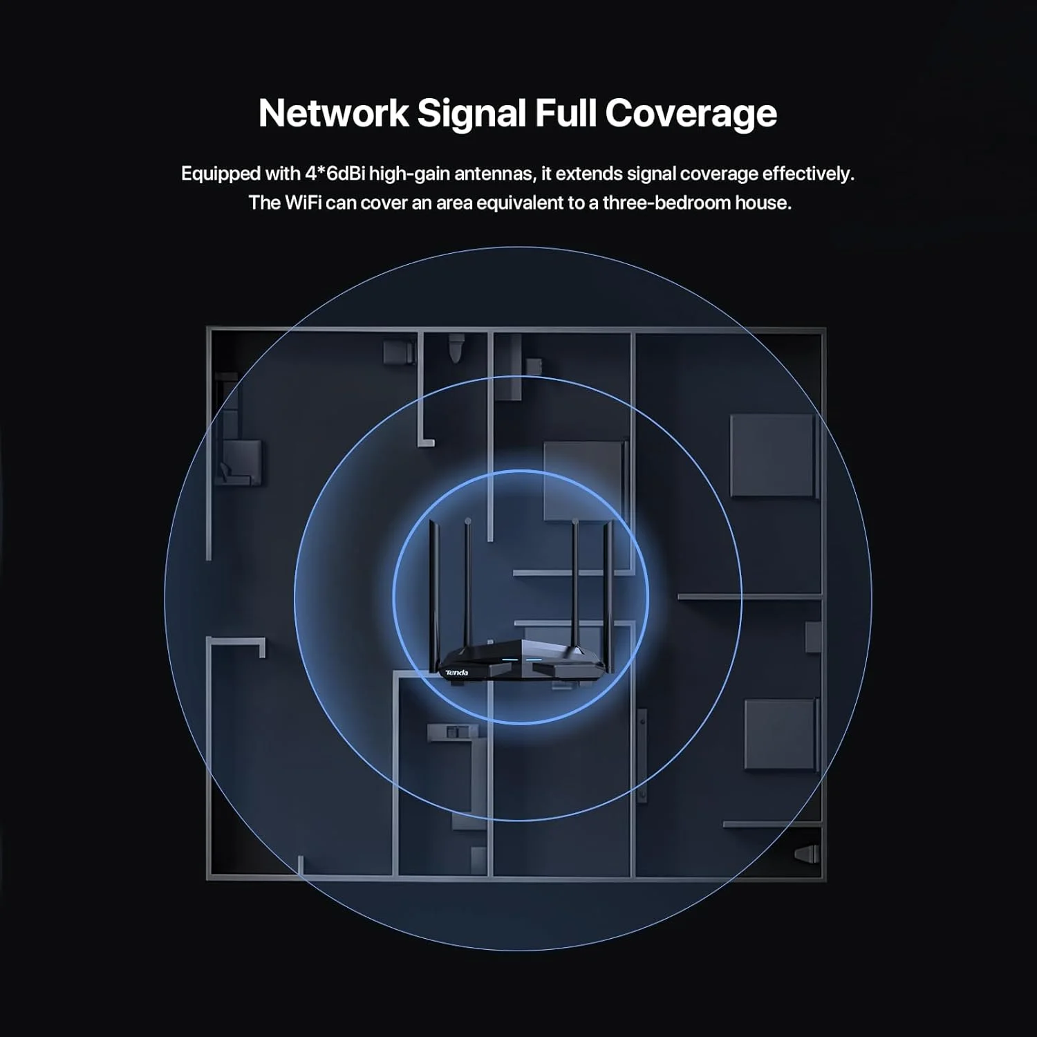 روتر وایرلس گیگابیتی دو بانده تندا AC10 AC1200 MU-MIMO، سرعت وای فای تا 867 مگابیت بر ثانیه در 5 گیگاهرتز + 300 مگابیت بر ثانیه در 2.4 گیگاهرتز، 4 پورت گیگابیتی LAN، 4 آنتن 5dBi، کنترل والدین، زمانبندی WiFi، VPN، مشکی