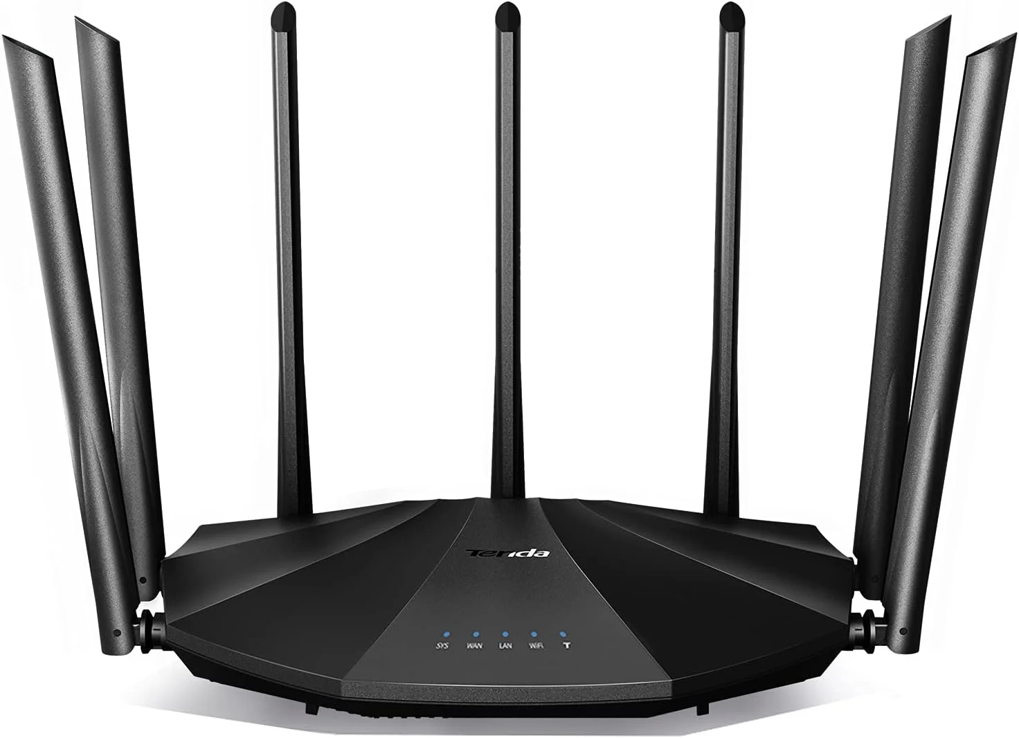 روتر کابلی بی سیم گیگابیتی دو بانده Tenda AC23 AC2100، سرعت Wi-Fi تا 2033 مگابیت بر ثانیه، 4X4 MU-MIMO، 4 پورت گیگابیتی، کنترل والدین، VPN، سازگار با الکسا، IPv6