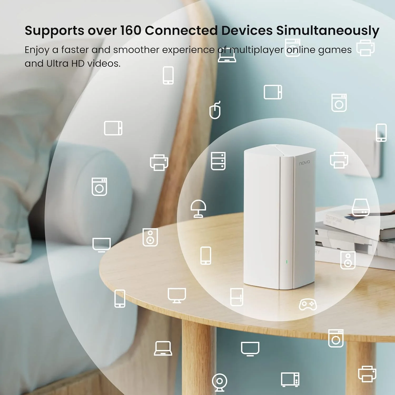 سیستم وای فای مش تندا AX3000 مدل Nova MX12 با پوشش 7000 فوت مربع - سیستم مش وای فای برای کل خانه - پردازنده چهار هسته ای 1.7 گیگاهرتزی - شبکه مش دو بانده برای 160+ دستگاه - 3 پورت گیگابیتی در هر واحد - بسته 3 عددی سیستم وای فای مش تندا AX3000 مدل Nova MX12 با پوشش 7000 فوت مربع - سیستم مش وای فای برای کل خانه - پردازنده چهار هسته ای 1.7 گیگاهرتزی - شبکه مش دو بانده برای 160+ دستگاه - 3 پورت گیگابیتی در هر واحد - بسته 3 عددی