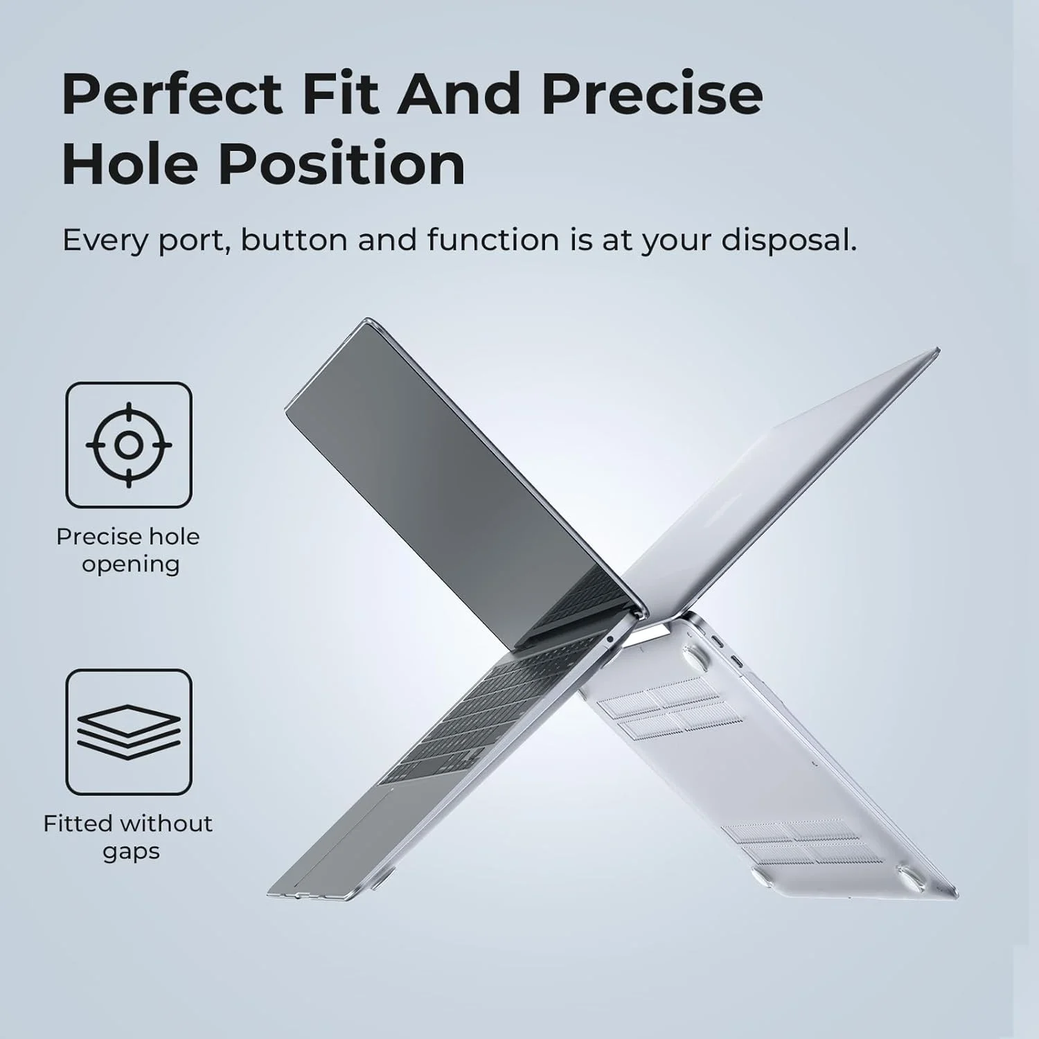 کاور EooCoo سازگار با MacBook Air 13/13.3 اینچ M1 2021 2019 2018، مدل A2337 A2179 A1932 با صفحه نمایش رتینا Touch ID، کاور هارد شل پلاستیکی لپ تاپ، سطح صاف و براق، کریستالی شفاف