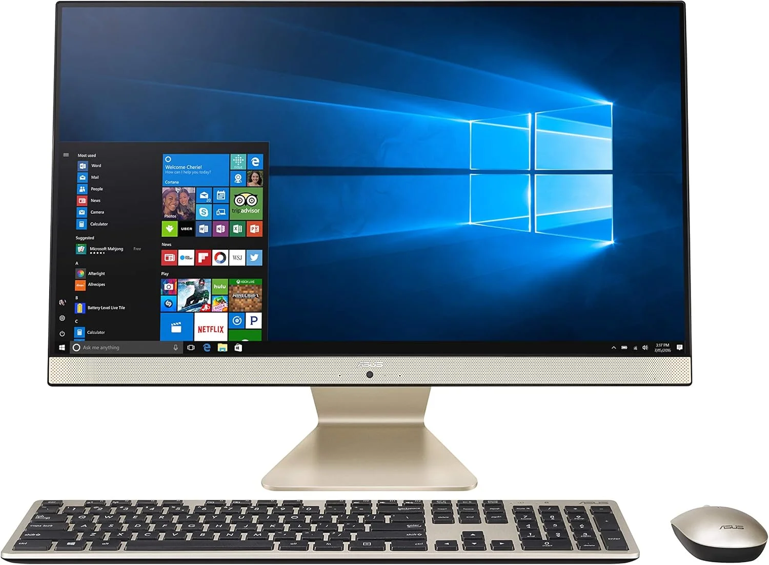 کامپیوتر همه کاره ASUS AiO، صفحه نمایش 23.8 اینچی FHD ضد تابش نور، پردازنده Intel Pentium Gold 7505، رم 8 گیگابایتی DDR4، حافظه SSD 256 گیگابایتی PCIe، ویندوز 10 هوم، قفل Kensington، مدل V241EA-ES001