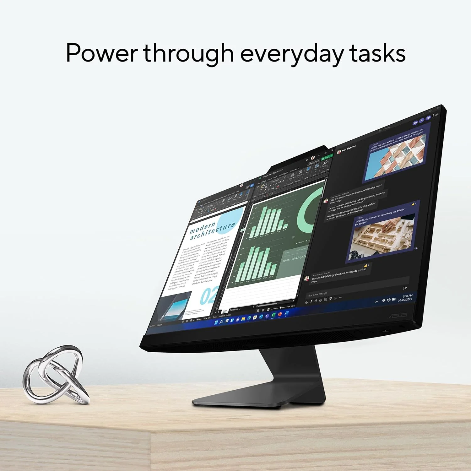 کامپیوتر همه کاره ASUS A3402، صفحه نمایش لمسی 24 اینچی FHD ضد تابش نور، 16 گیگابایت رم DDR5، 1 ترابایت SSD، پردازنده Intel® Core™ 7 150U، ویندوز 11 هوم، شامل صفحه کلید و ماوس بی سیم، A3402WVA-PS704T، مشکی