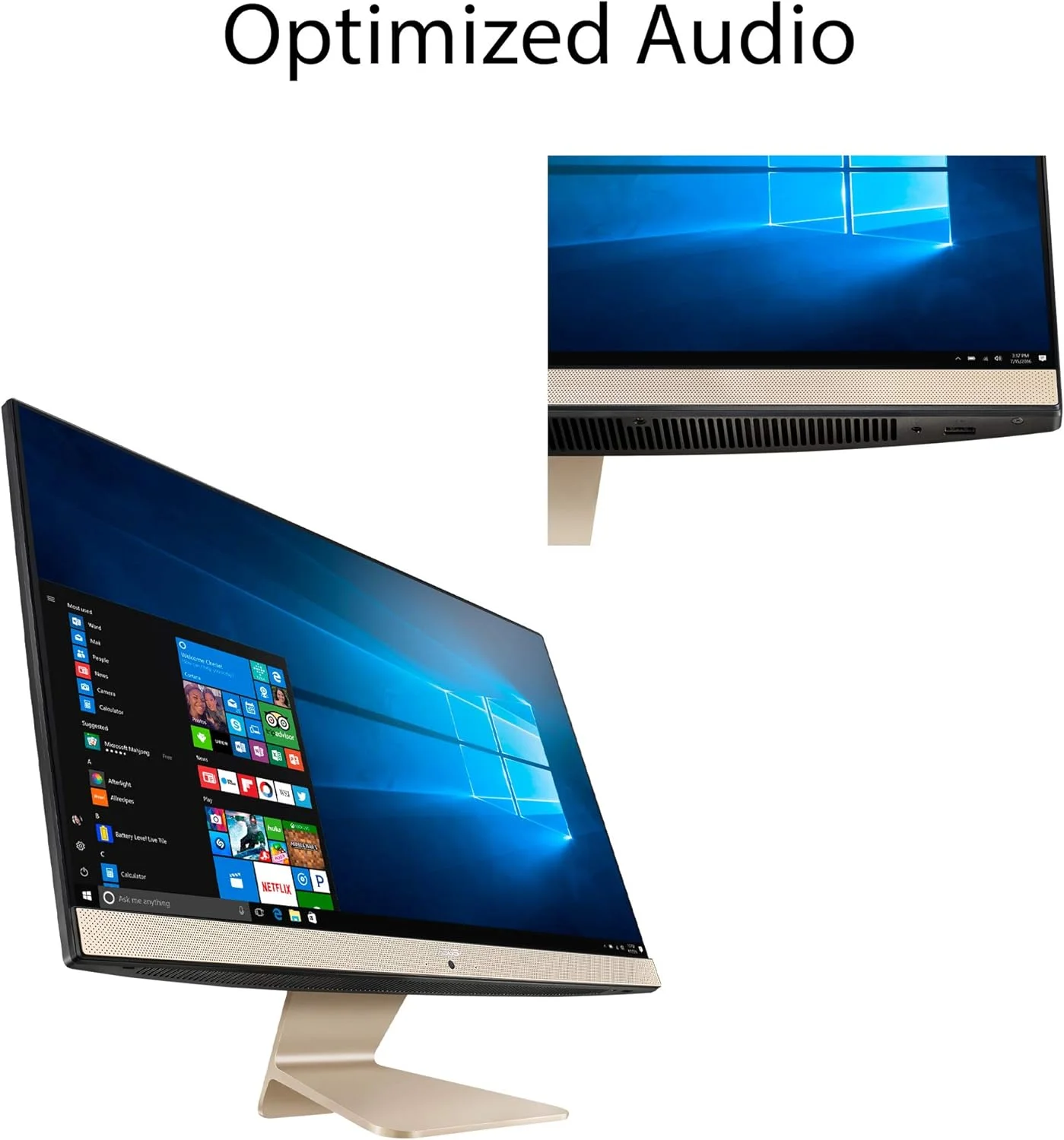 کامپیوتر همه کاره ASUS AiO، صفحه نمایش 23.8 اینچی FHD ضد تابش نور، پردازنده Intel Pentium Gold 7505، رم 8 گیگابایتی DDR4، حافظه SSD 256 گیگابایتی PCIe، ویندوز 10 هوم، قفل Kensington، مدل V241EA-ES001