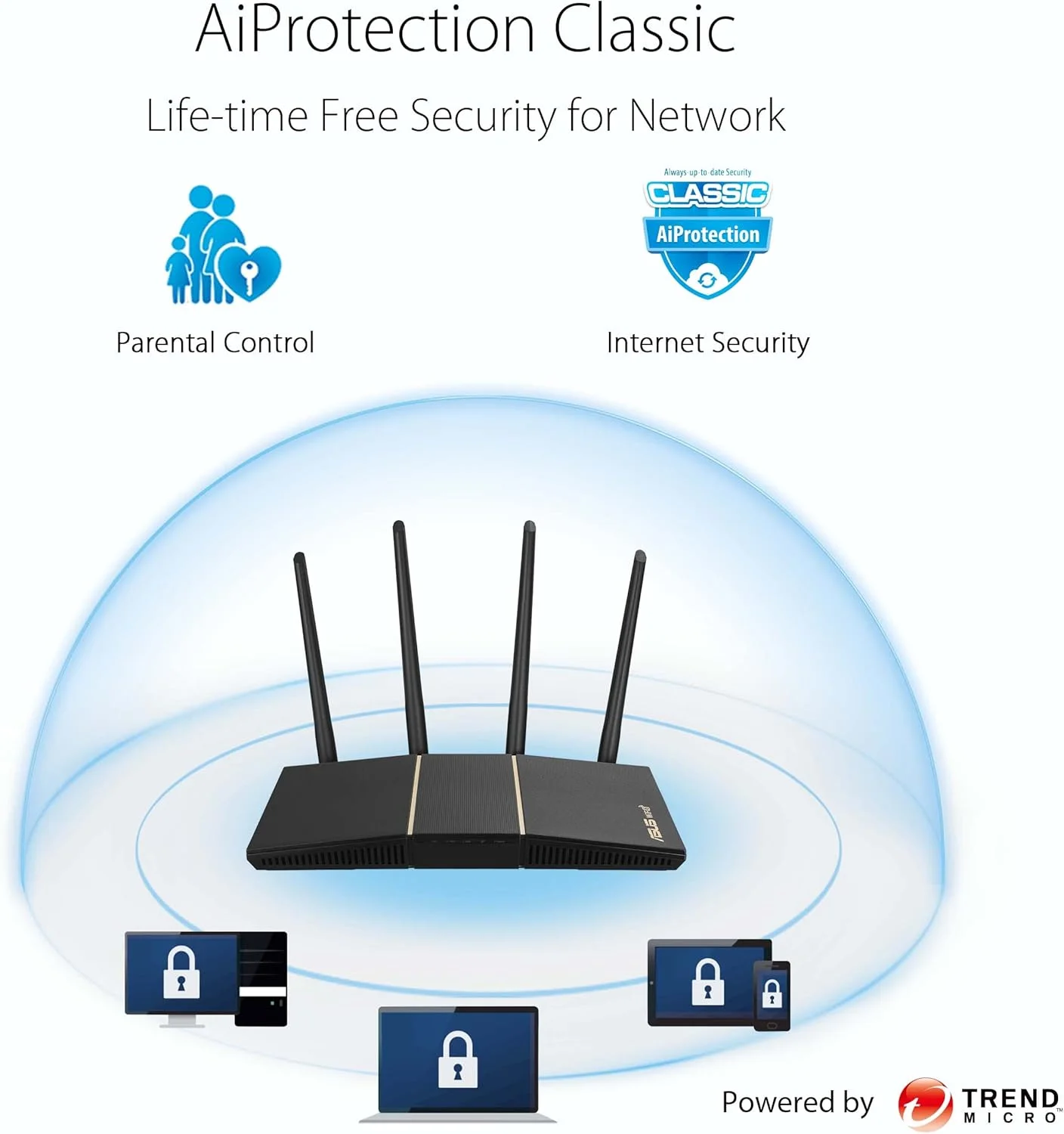 روتر ASUS RT-AX57 (AX3000) دو بانده WiFi 6 قابل توسعه، امنیت شبکه بدون اشتراک، Instant Guard، کنترل والدین پیشرفته، VPN داخلی، سازگار با AiMesh، بازی و استریمینگ، خانه هوشمند روتر ASUS RT-AX57 (AX3000) دو بانده WiFi 6 قابل توسعه، امنیت شبکه بدون اشتراک، Instant Guard، کنترل والدین پیشرفته، VPN داخلی، سازگار با AiMesh، بازی و استریمینگ، خانه هوشمند