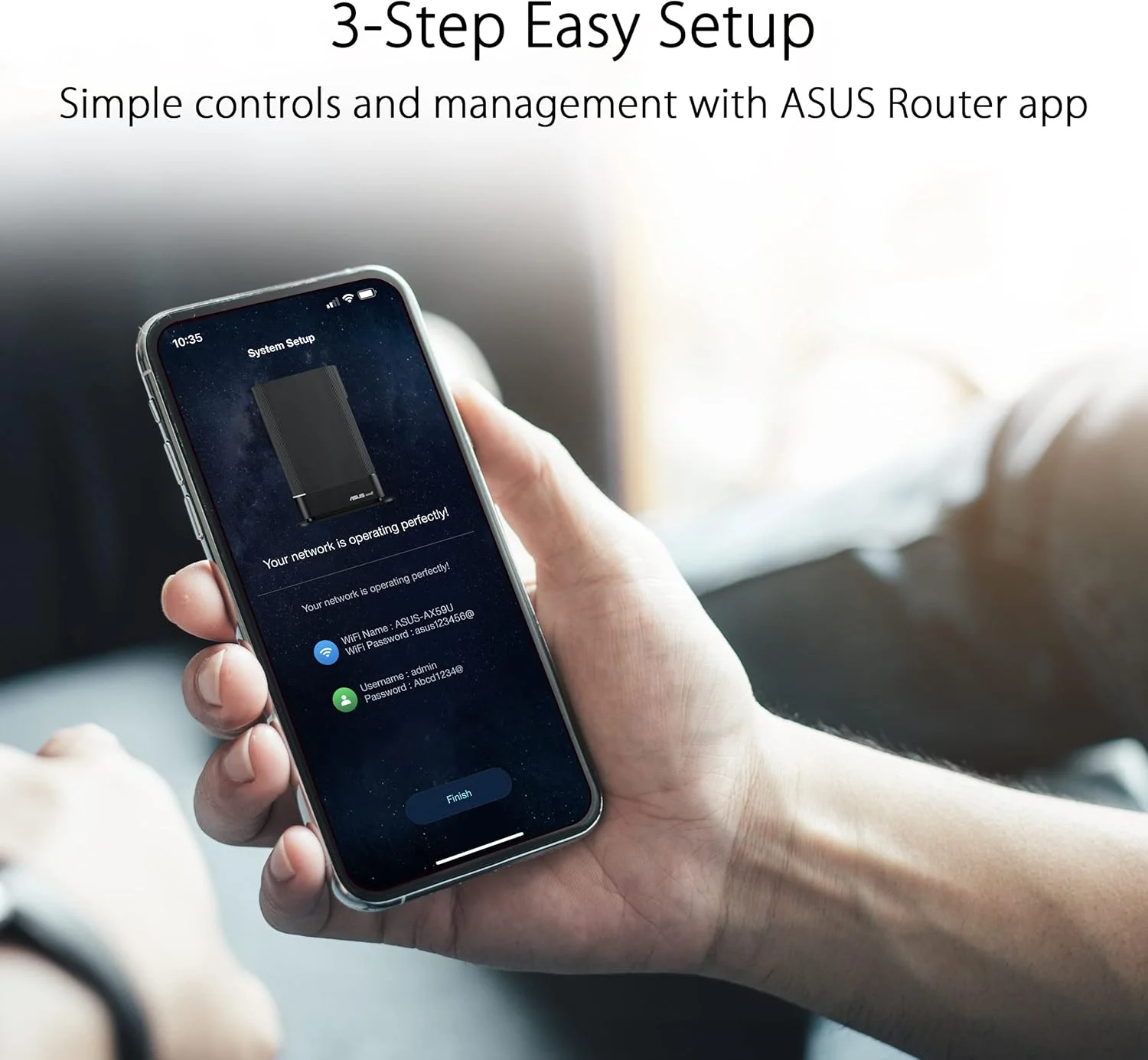 روتر ASUS RT-AX59U (AX4200) دو بانده WiFi 6 قابل توسعه، امنیت شبکه رایگان، کنترل والدین پیشرفته، VPN داخلی، سازگار با AiMesh، خانه هوشمند، SMB، قابلیت نصب روی دیوار، جایگزین روتر 4G 5G