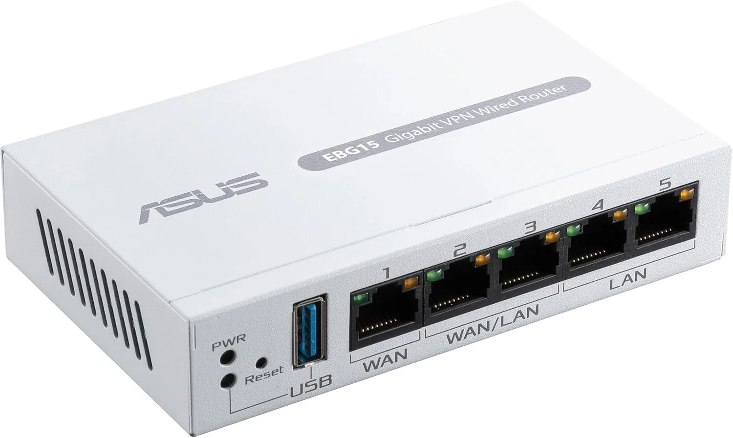 روتر سیمی گیگابیتی VPN ایسوس ExpertWiFi EBG15، تا 3 پورت اترنت WAN + 1 پورت USB WAN، جلوگیری از نفوذ IPS، امنیت شبکه درجه تجاری، مدیریت متمرکز آسان برنامه ExpertWiFi - سفید