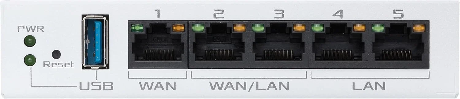 روتر سیمی گیگابیتی VPN ایسوس ExpertWiFi EBG15، تا 3 پورت اترنت WAN + 1 پورت USB WAN، جلوگیری از نفوذ IPS، امنیت شبکه درجه تجاری، مدیریت متمرکز آسان برنامه ExpertWiFi - سفید