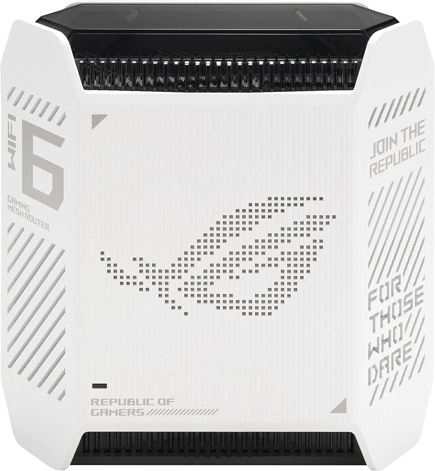 روتر گیمینگ مش تری باند گیگابیتی Asus Wifi 6 802.11ax مدل GT6 ROG Rapture (تک عددی) 802.11ax با پورت های اترنت LAN (RJ45) 101001000 مگابیت بر ثانیه و 3 آنتن داخلی سفید