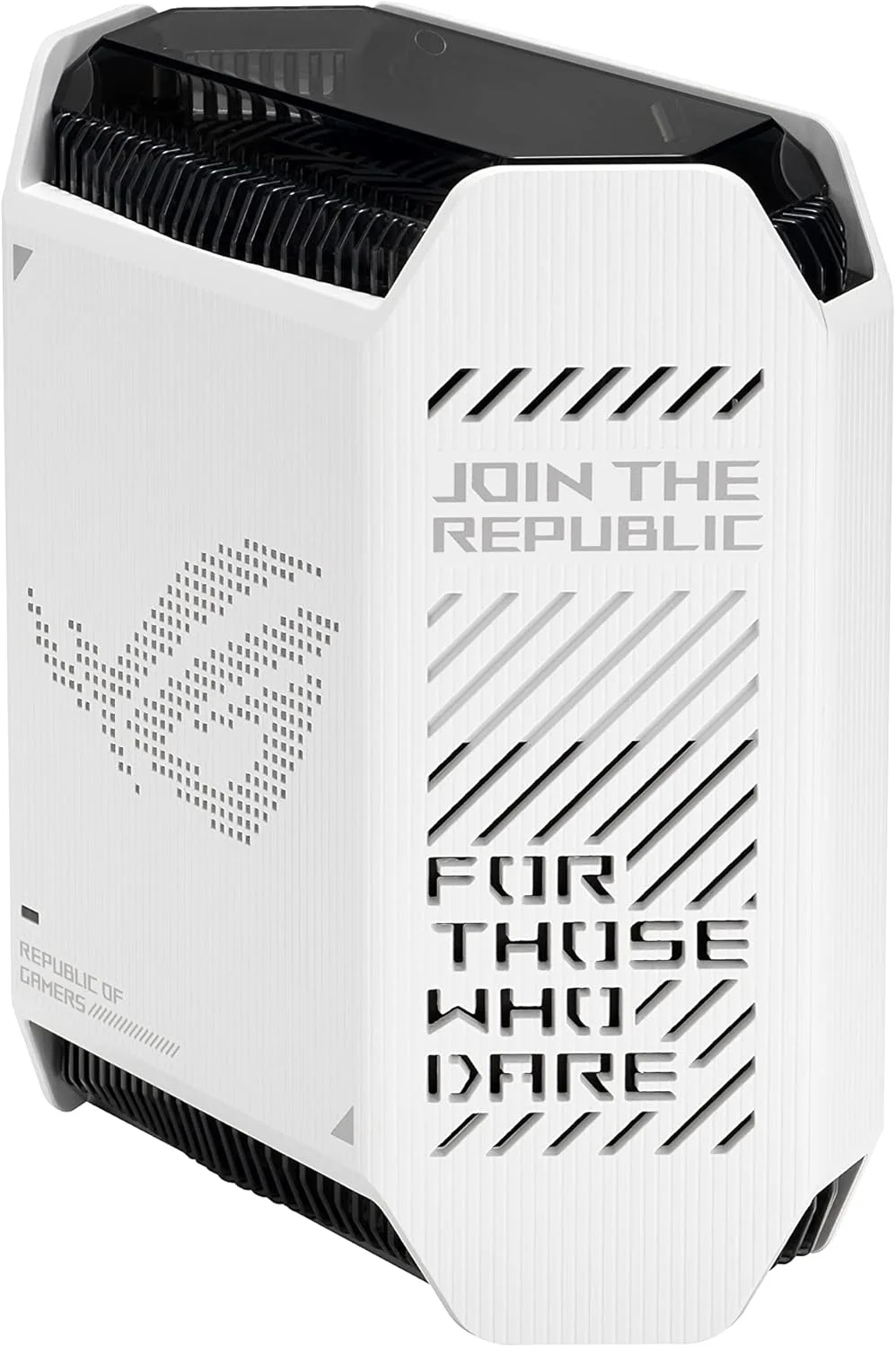 روتر گیمینگ مش تری باند گیگابیتی Asus Wifi 6 802.11ax مدل GT6 ROG Rapture (تک عددی) 802.11ax با پورت های اترنت LAN (RJ45) 101001000 مگابیت بر ثانیه و 3 آنتن داخلی سفید