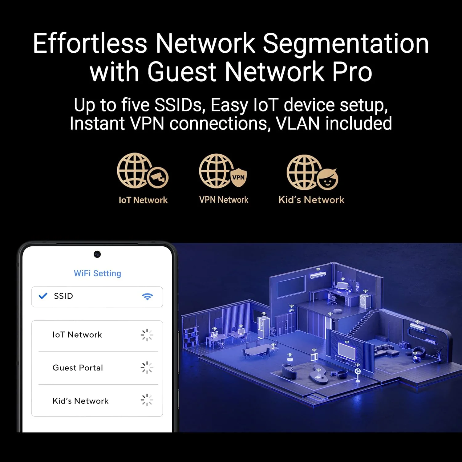روتر ASUS RT-BE88U دو بانده WiFi 7 AiMesh با قابلیت توسعه، 4K-QAM، MLO، دو پورت 10G، SFP+، 4 پورت 2.5G، 4 پورت 1G، ظرفیت WAN/LAN 34G، امنیت شبکه، VPN داخلی