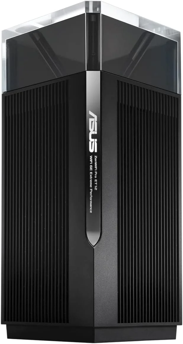 سیستم مش وای فای 6 سه بانده ASUS ZenWiFi Pro ET12 AX11000: عملکرد نهایی AXE11000 AXE، 10 آنتن داخلی، پردازنده 64 بیتی چهار هسته ای 2.0 گیگاهرتز، کنترل والدین - مشکی