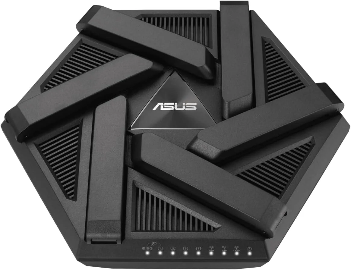 روتر بی سیم ایسوس 7800 مگابیت بر ثانیه، مش وای فای 5، وای فای 6، وای فای 6e، IEEE 802.11a، IEEE 802.11b، IEEE 802.11n، USB 3.2، 1 درگاه WAN، 3 درگاه 10/100/1000M، 1 درگاه 2.5GbE، تعداد آنتن