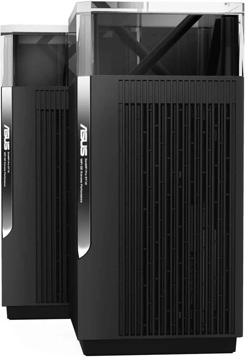 سیستم مش وای فای 6 سه بانده ASUS ZenWiFi Pro ET12 AX11000: عملکرد نهایی AXE11000 AXE، 10 آنتن داخلی، پردازنده 64 بیتی چهار هسته ای 2.0 گیگاهرتز، کنترل والدین - مشکی
