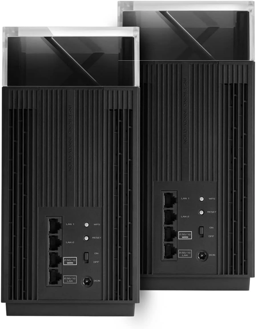 سیستم مش وای فای 6 سه بانده ASUS ZenWiFi Pro ET12 AX11000: عملکرد نهایی AXE11000 AXE، 10 آنتن داخلی، پردازنده 64 بیتی چهار هسته ای 2.0 گیگاهرتز، کنترل والدین - مشکی