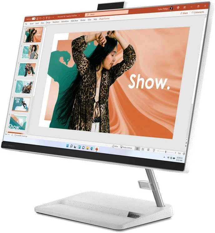 کامپیوتر همه کاره لنوو IdeaCentre AIO 3 27IAP7، صفحه نمایش 23.8 اینچی FHD، پردازنده Intel Core i7-13620H، رم 16 گیگابایتی، حافظه SSD 512 گیگابایتی، کارت گرافیک Nvidia MX550 4 گیگابایتی، انگلیسی-عربی، ویندوز 11، سفید - [F0GJ00LYAX]