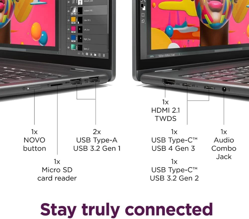 لپ تاپ لمسی 2 در 1 لنوو Yoga 7i با صفحه نمایش 16 اینچی 2K - پردازنده Intel Core Ultra 7 155U با 16 گیگابایت رم - 1 ترابایت SSD - خاکستری طوفانی لپ تاپ لمسی 2 در 1 لنوو Yoga 7i با صفحه نمایش 16 اینچی 2K - پردازنده Intel Core Ultra 7 155U با 16 گیگابایت رم - 1 ترابایت SSD - خاکستری طوفانی