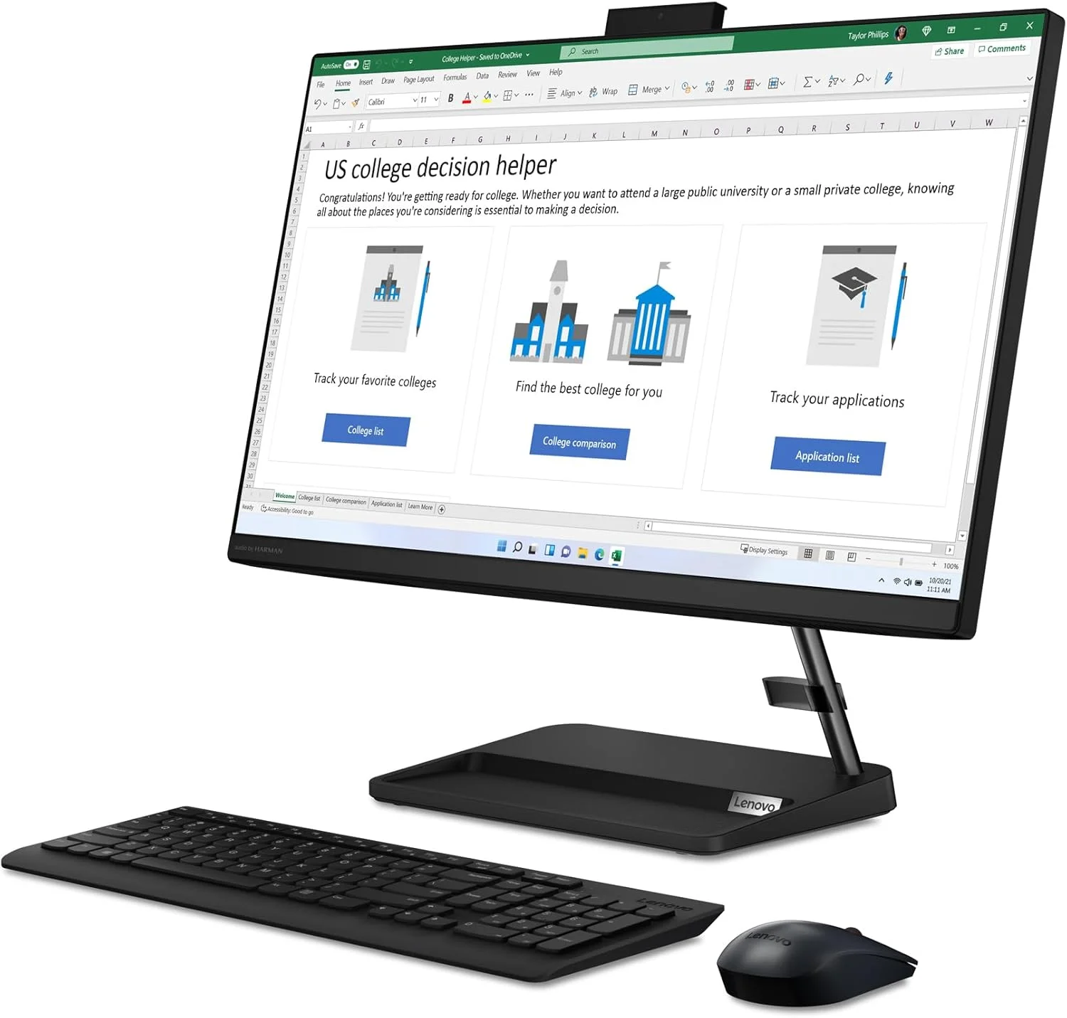 کامپیوتر همه کاره Lenovo IdeaCentre AIO 3 - (2023) - دسکتاپ All in One - صفحه نمایش 23.8 اینچی FHD - دوربین داخلی 720p HD - ویندوز 11 - حافظه 16 گیگابایتی - فضای ذخیره سازی 256 گیگابایتی - AMD Ryzen 3 7330U - شامل ماوس و کیبورد