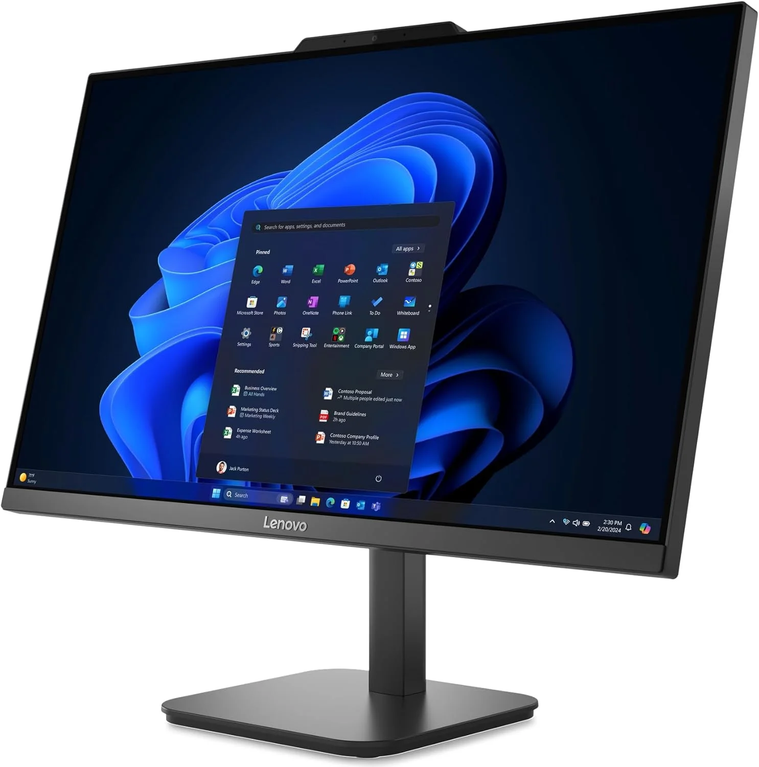 کامپیوتر رومیزی همه کاره 23.8 اینچی FHD لنوو 24 برای دفتر کار خانگی، پردازنده 4 هسته ای اینتل (بهتر از i3-1110G4)، رم 8 گیگابایتی DDR4، حافظه SSD PCIe 128 گیگابایتی، وای فای 6، بلوتوث، AIO تجاری، ویندوز 11 پرو، Vent-Hear