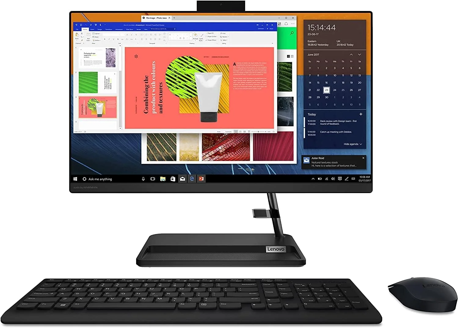 جدیدترین کامپیوتر همه کاره لمسی 22 اینچی FHD Lenovo IdeaCentre 3i - پردازنده Intel Core i3-1115G4 گرافیک Intel UHD - رم 12 گیگابایتی DDR4 حافظه SSD 256 گیگابایتی M.2 - WiFi - DVD RW - مشکی - ویندوز 11 هوم - USB 32 گیگابایتی