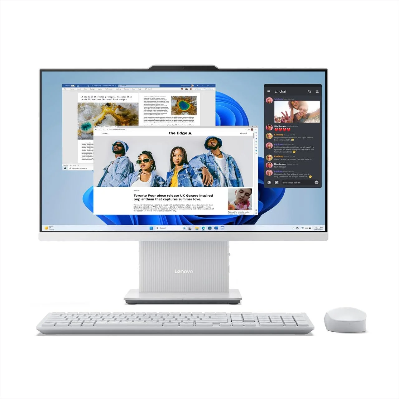 کامپیوتر همه کاره لنوو AIO 24IRH9 با صفحه نمایش لمسی 23.8 اینچی FHD Anti Glare IPS با نرخ تازه سازی 100 هرتز، پردازنده Core i5-13420H، رم 16 گیگابایتی، حافظه SSD 512 گیگابایتی، گرافیک UHD یکپارچه، بلندگوهای 2X3W HARMAN، کیبورد و ماوس بی سیم انگلیسی-عربی، ویندوز 11، خاکستری ابری [F0HN00FBAX]