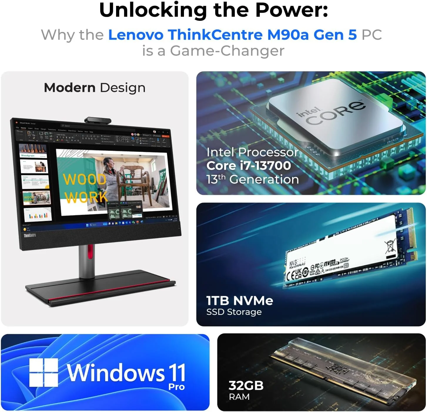 کامپیوتر همه کاره 24 اینچی لنوو M90A - نسل سیزدهم پردازنده Intel i7-13700، ویندوز 11 پرو، 3 سال گارانتی (شامل پایه هدفون 1st Wave + هاب 5 در 1 + کیبورد + ماوس + آنتی ویروس) (32 گیگابایت رم | 1 ترابایت NVMe SSD) کامپیوتر همه کاره 24 اینچی لنوو M90A - نسل سیزدهم پردازنده Intel i7-13700، ویندوز 11 پرو، 3 سال گارانتی (شامل پایه هدفون 1st Wave + هاب 5 در 1 + کیبورد + ماوس + آنتی ویروس) (32 گیگابایت رم | 1 ترابایت NVMe SSD)