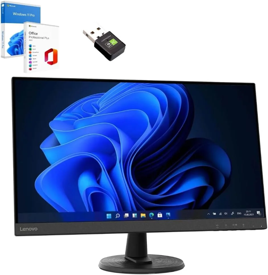 کامپیوتر همه کاره لنوو 27 اینچ i5 8500 با 16 گیگابایت رم، 512 گیگابایت SSD، ویندوز 11 پرو، آفیس 2021 پرو و 36 ماه گارانتی