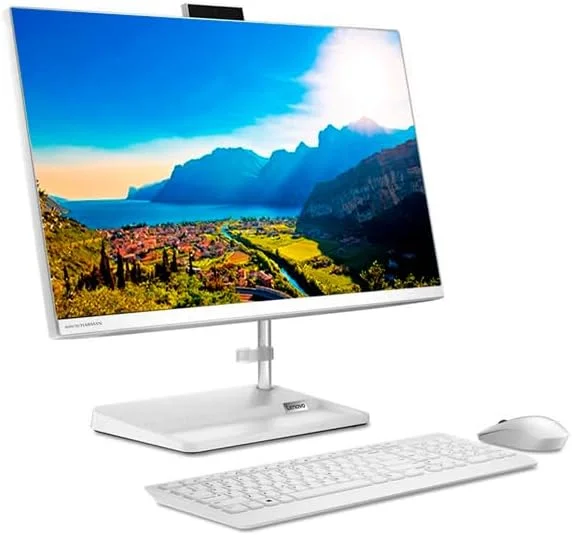 کامپیوتر همه کاره لنوو AiO با پردازنده Pentium Gold 7505، رم 12 گیگابایت، حافظه 1 ترابایت، ویندوز 11 هوم، صفحه نمایش 23.8 اینچ سفید مدل F0G000V8LD-V2