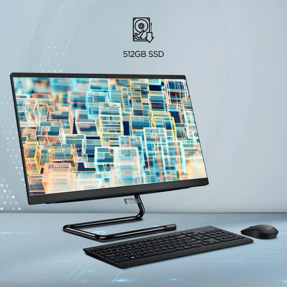 کامپیوتر همه کاره لمسی 23.8 اینچی Lenovo IdeaCentre A340 با کیفیت Full HD IPS (پردازنده Intel Core i5-10210U/16GB/512GB SSD/Windows 11/MS Office 2021/دوربین HD 720p/کیبورد و ماوس بی سیم/مشکی)، F0E800YMIN کامپیوتر همه کاره لمسی 23.8 اینچی Lenovo IdeaCentre A340 با کیفیت Full HD IPS (پردازنده Intel Core i5-10210U/16GB/512GB SSD/Windows 11/MS Office 2021/دوربین HD 720p/کیبورد و ماوس بی سیم/مشکی)، F0E800YMIN