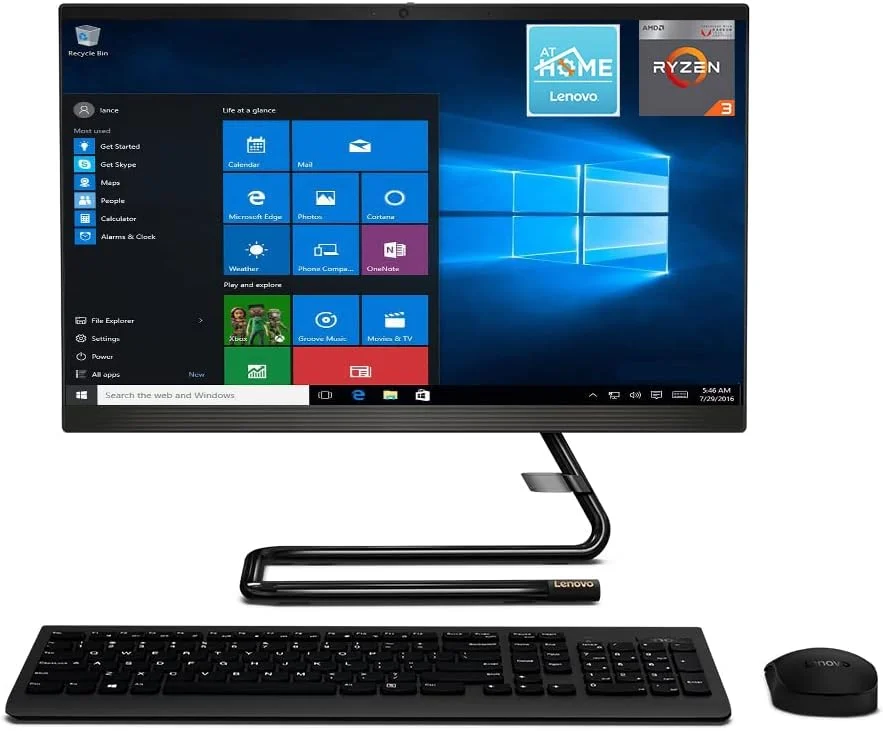 کامپیوتر همه کاره لنوو IdeaCentre 3 24ARE05 AMD Ryzen 3 صفحه نمایش 23.8 اینچی 1 ترابایت HDD 8 گیگابایت رم مشکی