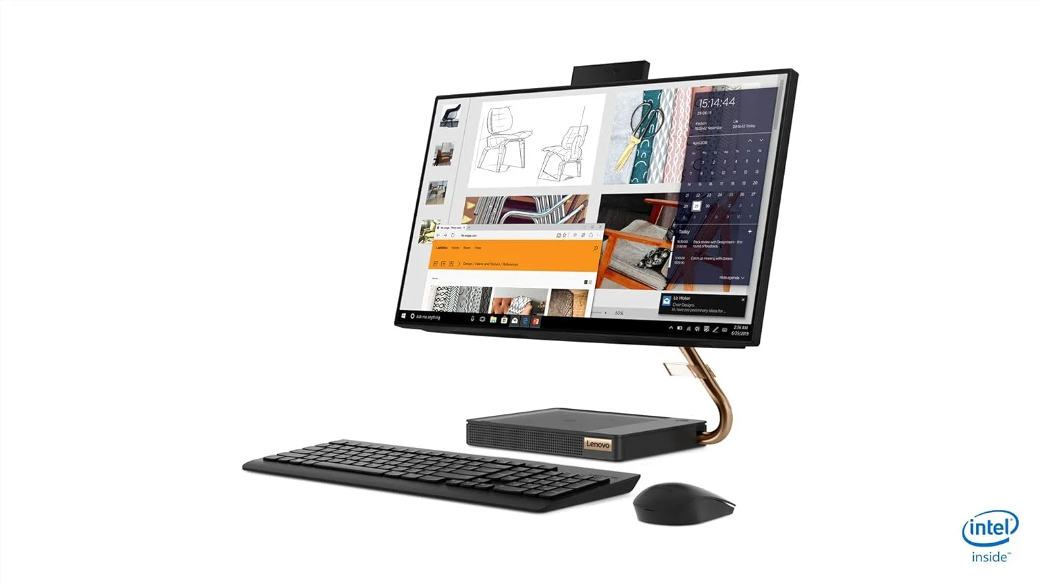 کامپیوتر همه کاره لمسی Lenovo ideacentre A540 - صفحه نمایش 23.8 اینچی FHD، پردازنده Intel Core i5-9400T، هارد دیسک 1 ترابایتی + SSD 128 گیگابایتی، 8 گیگابایت رم، کارت گرافیک اختصاصی AMD Radeon RX 540X 2GB، ویندوز 10، مشکی صنعتی - [F0EL0099AX]