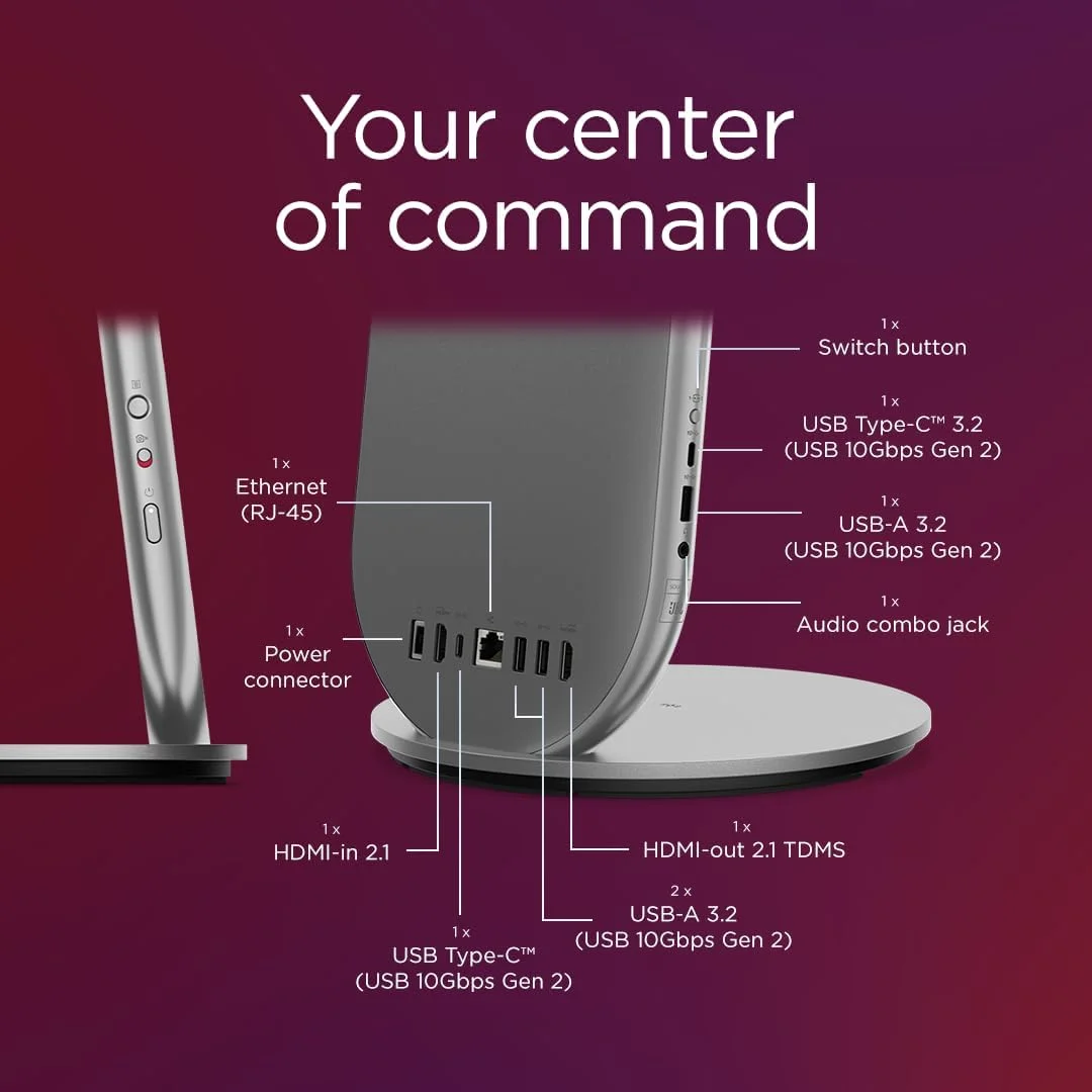 کامپیوتر همه کاره Lenovo Yoga AIO 27IAH10 | پردازنده Intel Core Ultra 9 285H | رم 32 گیگابایت | حافظه SSD 1 ترابایت | کارت گرافیک Nvidia RTX 4050 6GB | صفحه نمایش 27 اینچ QHD 120Hz | ویندوز 11 [F0J2001UAX]