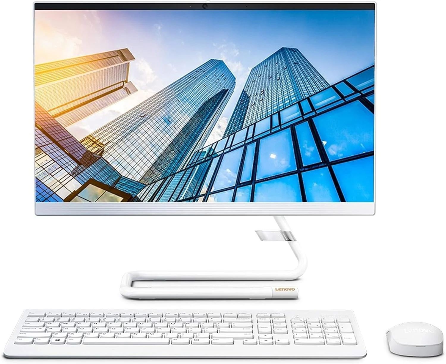 کامپیوتر همه کاره 21.5 اینچی FHD لنوو IdeaCentre AIO 3 (پردازنده AMD Ryzen 3/ رم 8 گیگابایت/ هارد دیسک 1 ترابایت/ ویندوز 10/ آفیس 2019/ کارت گرافیک AMD Radeon یکپارچه/ دوربین HD 720p/ کیبورد و ماوس بی‌سیم) سفید مه آلود F0EX0082IN