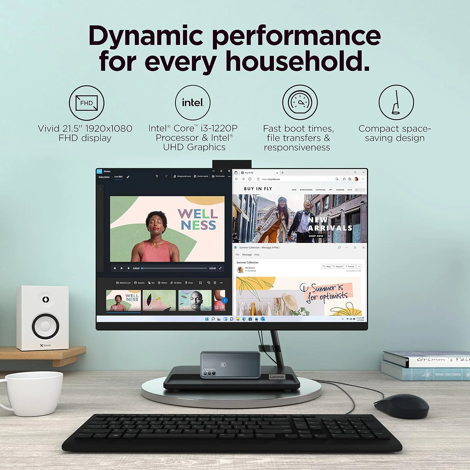 کامپیوتر همه کاره 22 اینچی Lenovo IdeaCentre AIO 3i، پردازنده Intel Core i3-1115G4، گرافیک یکپارچه، صفحه نمایش لمسی FHD، رم 8 گیگابایتی DDR4، حافظه SSD 256 گیگابایتی M.2، درایو DVD RW، ویندوز 11، F0G5006JUS، مشکی کامپیوتر همه کاره 22 اینچی Lenovo IdeaCentre AIO 3i، پردازنده Intel Core i3-1115G4، گرافیک یکپارچه، صفحه نمایش لمسی FHD، رم 8 گیگابایتی DDR4، حافظه SSD 256 گیگابایتی M.2، درایو DVD RW، ویندوز 11، F0G5006JUS، مشکی