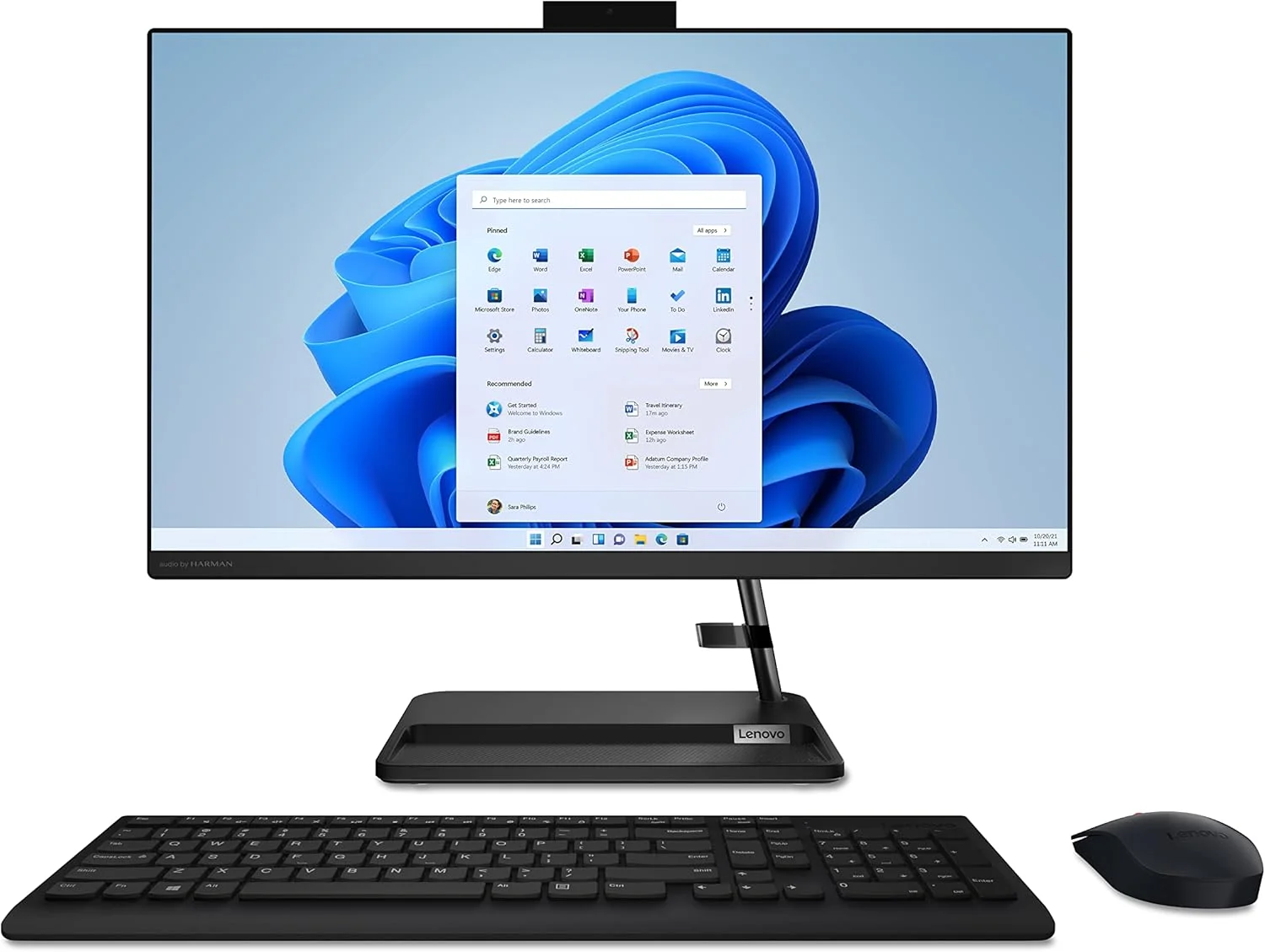 کامپیوتر همه کاره لنوو IdeaCentre AIO 3 AMD، نمایشگر 24 اینچی FHD، پردازنده Ryzen 5 5500U، رم 16 گیگابایتی، حافظه SSD 512 گیگابایتی، درایو DVD RW، ویندوز 11