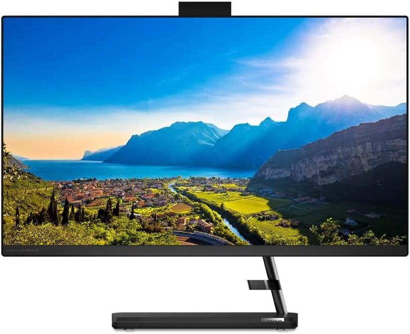 کامپیوتر همه کاره لنوو IdeaCentre AIO 3 با پردازنده AMD Ryzen 5 5500U، رم 16 گیگابایتی، حافظه SSD 1 ترابایتی، ویندوز 11 هوم 64 بیتی، کیبورد/موس بی سیم Calliope مشکی، صفحه نمایش 27 اینچی FHD