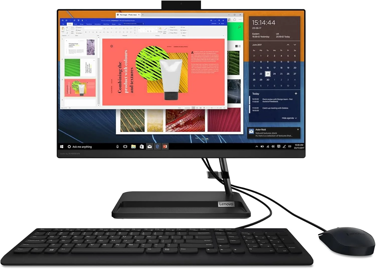 کامپیوتر همه کاره لنوو IdeaCentre AIO 3 با پردازنده نسل 11 اینتل Core i3، صفحه نمایش 21.5 اینچی FHD IPS بدون حاشیه در 3 طرف، دارای الکسا (8 گیگابایت رم/512 گیگابایت SSD/ویندوز 11/آفیس 2021/وب کم HD 720p/بلندگوها/کیبورد و ماوس سیمی)