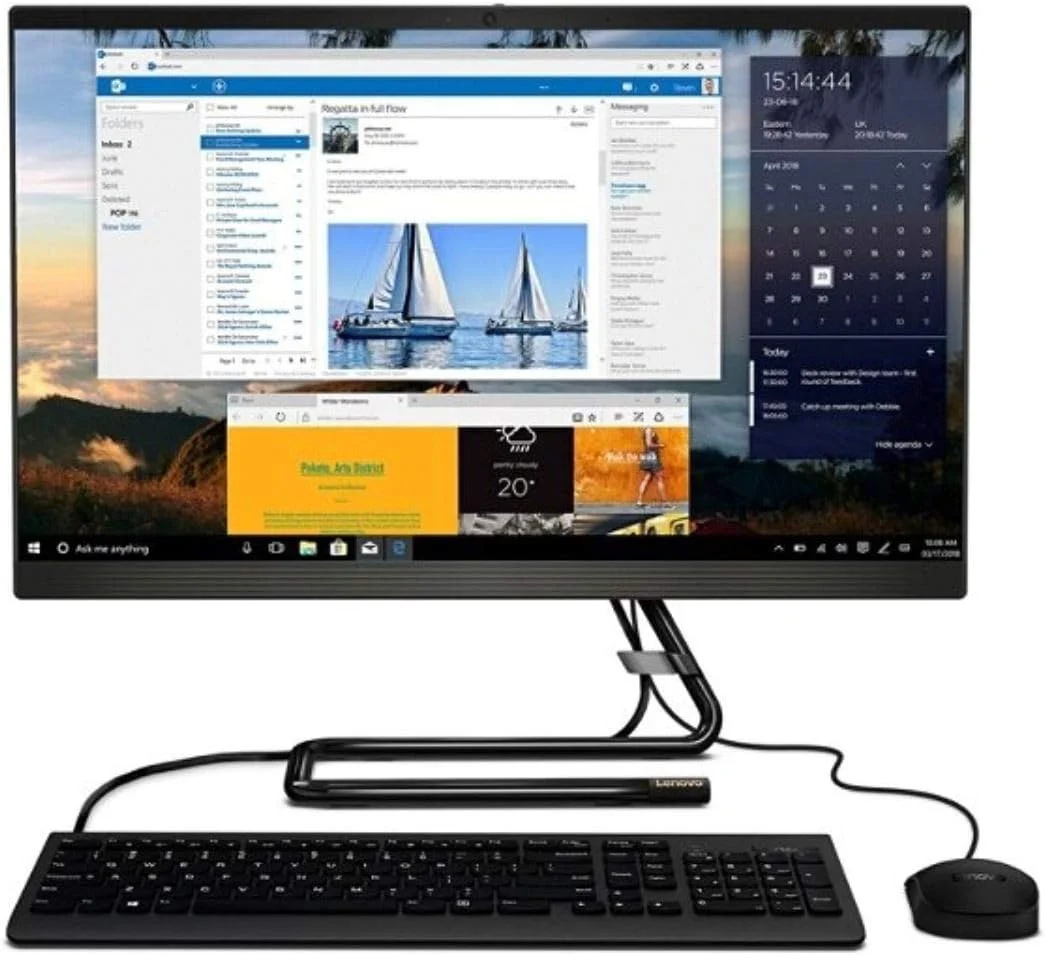 کامپیوتر همه کاره لنوو IdeaCentre A340، صفحه لمسی 23.8 اینچی، نسل نهم پردازنده Intel Core i3، حافظه 8 گیگابایتی، هارد دیسک 1 ترابایتی، ویندوز 10