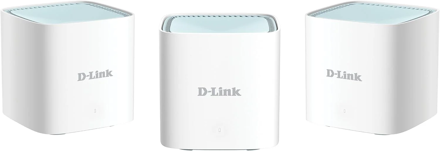 روتر مش وای فای 6 دی-لینک M15-3 EAGLE PRO AX1500 (بسته 3 عددی) با کنترل والدین هوش مصنوعی، پورت های گیگابیتی، 1024 QAM، OFDMA، WPA3، سازگار با الکسا/دستیار گوگل، سفید