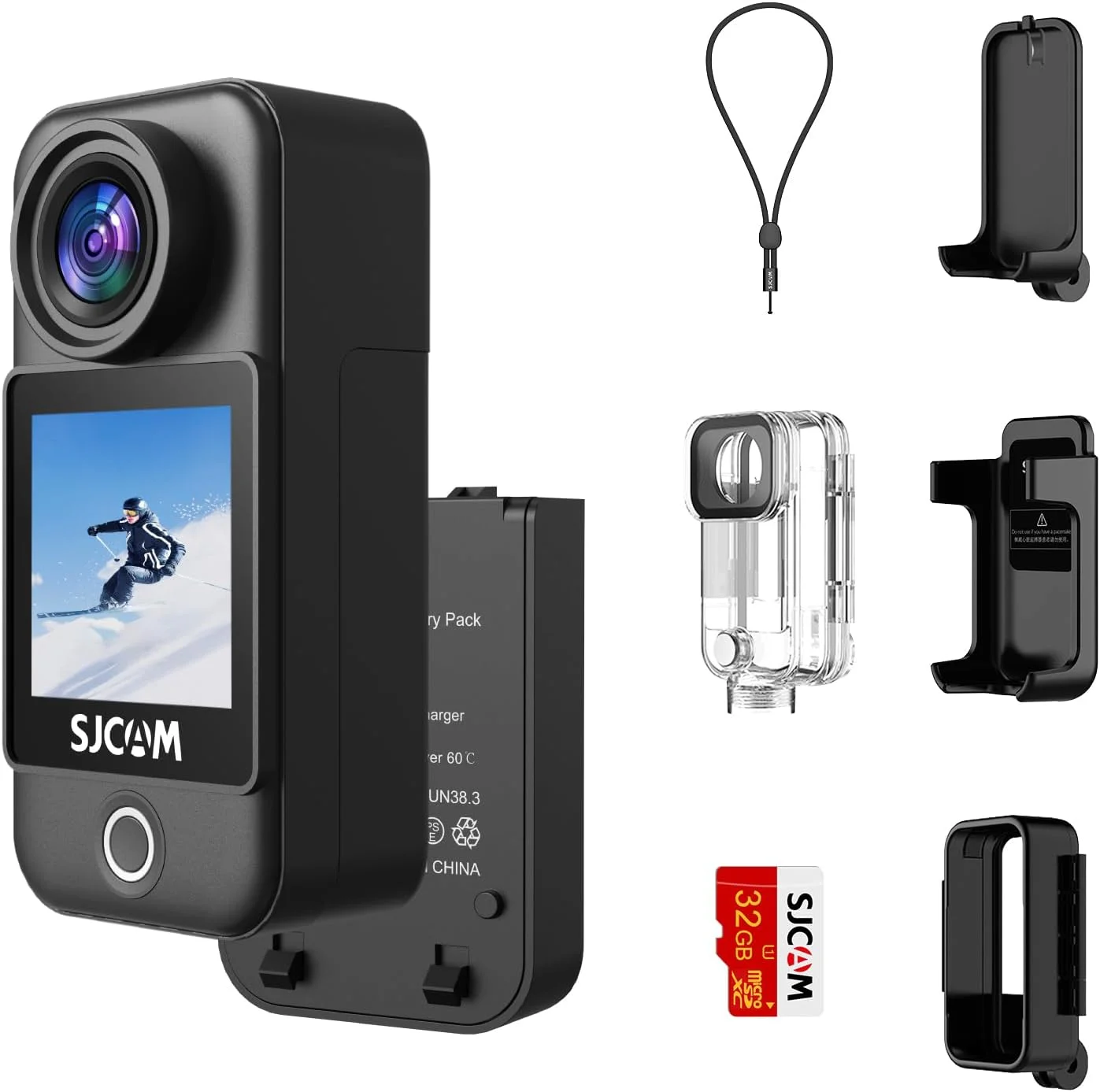 دوربین اکشن جیبی SJCAM C300 با کیفیت 4K30fps، دوربین ورزشی با صفحه لمسی 1.33 اینچی، وای فای دوگانه 2.4G/5G، دوربین کلاه ایمنی 20 مگاپیکسلی، دوربین ضد آب 6 محوره یخی زیر آب 30 متر/98 فوت