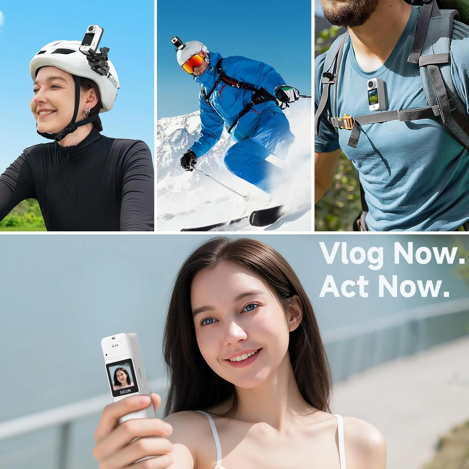 دوربین جیبی SJCAM C300 4K، باتری 3800mAh، دوربین اکشن تثبیت کننده 6 محوره، دوربین بدنه دو صفحه لمسی، ضد آب، مناسب برای ولاگ و پخش زنده، با کیت های نصب کلاه ایمنی، سفید دوربین جیبی SJCAM C300 4K، باتری 3800mAh، دوربین اکشن تثبیت کننده 6 محوره، دوربین بدنه دو صفحه لمسی، ضد آب، مناسب برای ولاگ و پخش زنده، با کیت های نصب کلاه ایمنی، سفید