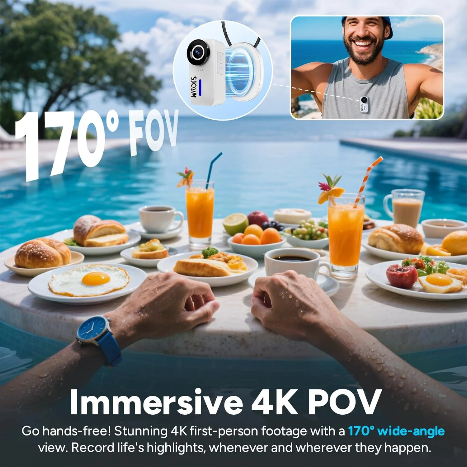 دوربین مینی بدنه مغناطیسی SJCAM C110+ 4K با 200 دقیقه ضبط | کارت حافظه 64 گیگابایتی