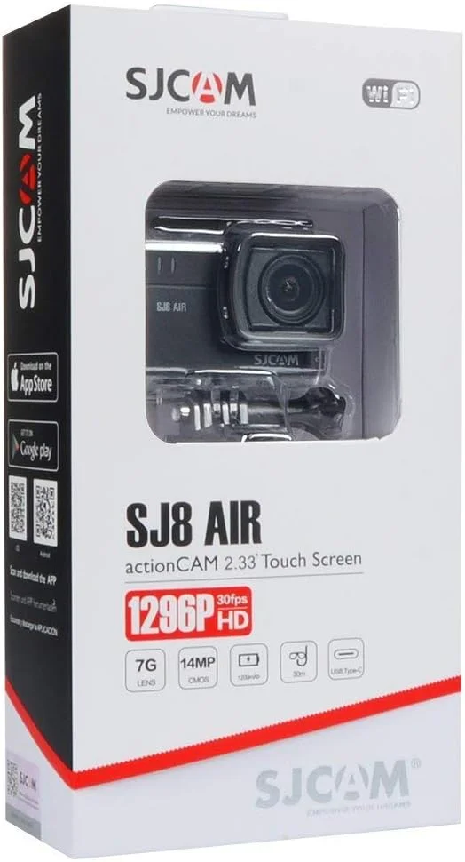 دوربین ورزشی SJCAM SJ8 Air 1296P 60FPS با لنز واید 160 درجه، صفحه لمسی 2.3 اینچی و قابلیت WiFi (بازسازی شده)