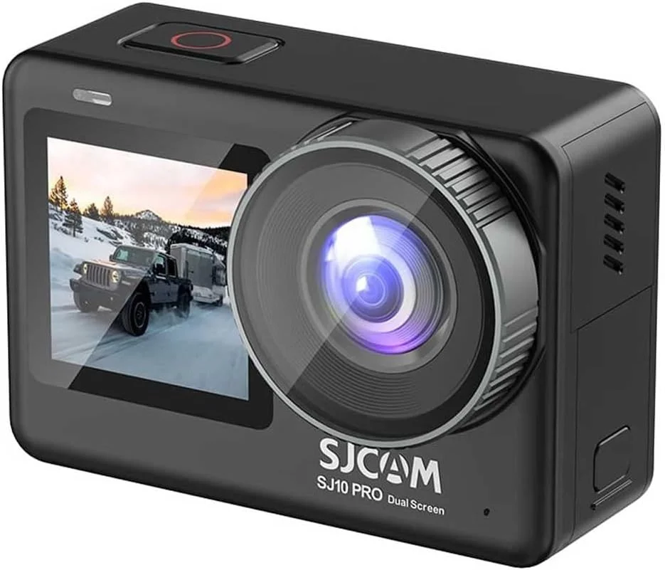 دوربین اکشن SJCAM SJ10 Pro با دو صفحه نمایش، 12 مگاپیکسل، 4K 60FPS، H.265، ژیروسکوپ ضد لرزش، صفحه لمسی 2.33 اینچی، پخش زنده، بدنه ضد آب، DV ورزشی (تجدید شده)