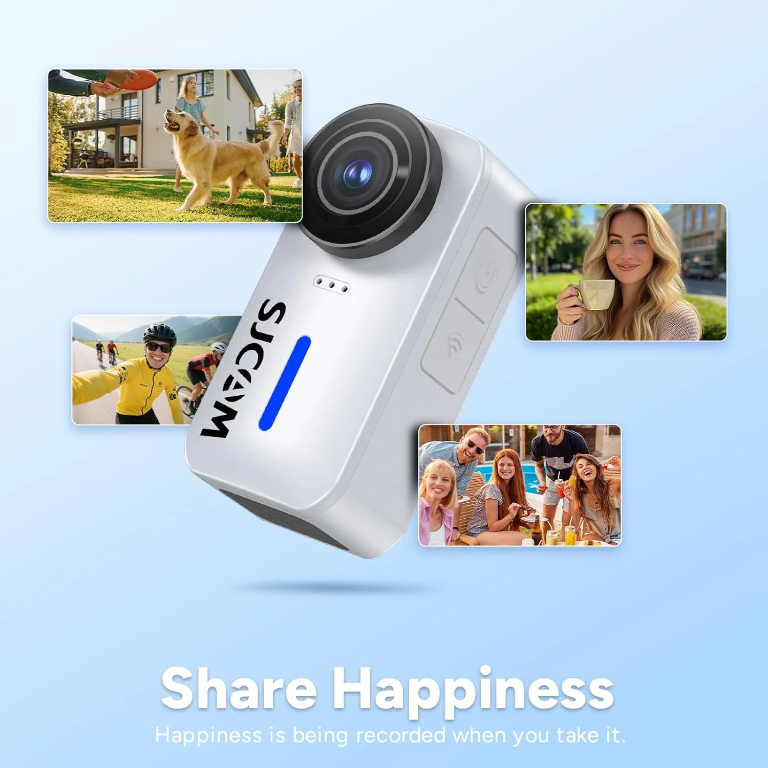 دوربین اکشن مینی مغناطیسی SJCAM C110 4K 200 دقیقه | دوربین بدنه کارت 64 گیگابایتی سفید