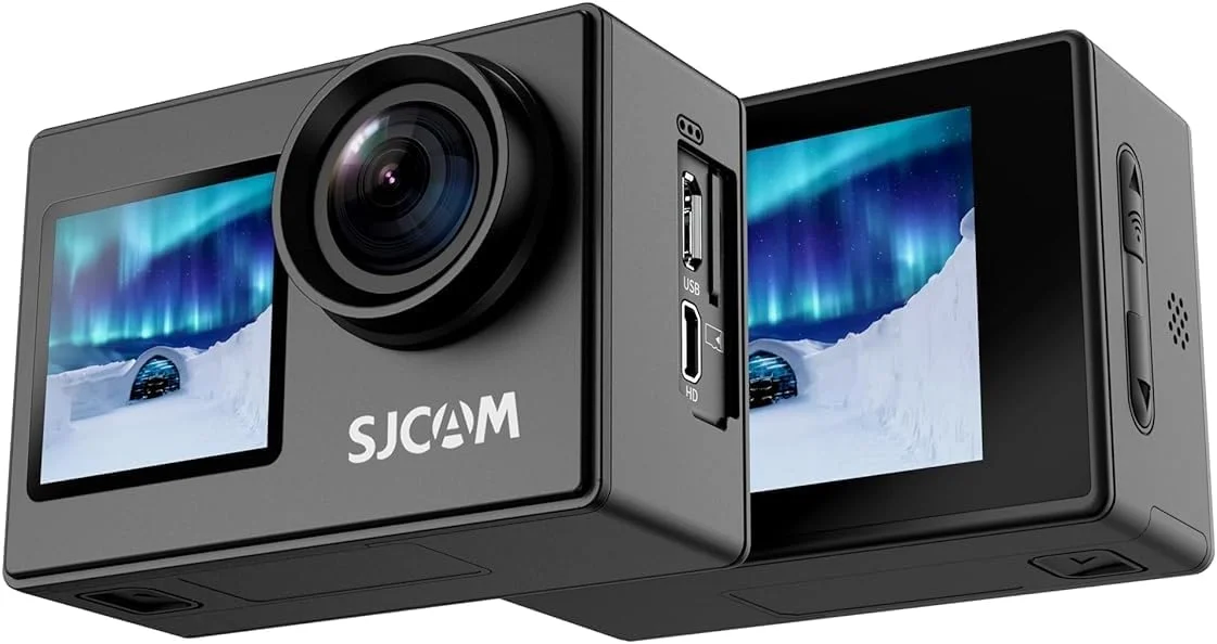 دوربین اکشن SJCAM SJ4000 با دو صفحه نمایش 4K 30FPS/16MP WiFi | زاویه دید فوق عریض 170 درجه | LCD 2.0 اینچی LTPS + صفحه نمایش دوگانه 1.3 اینچی | ضد آب تا 30 متر با کیس ضد آب | مشکی