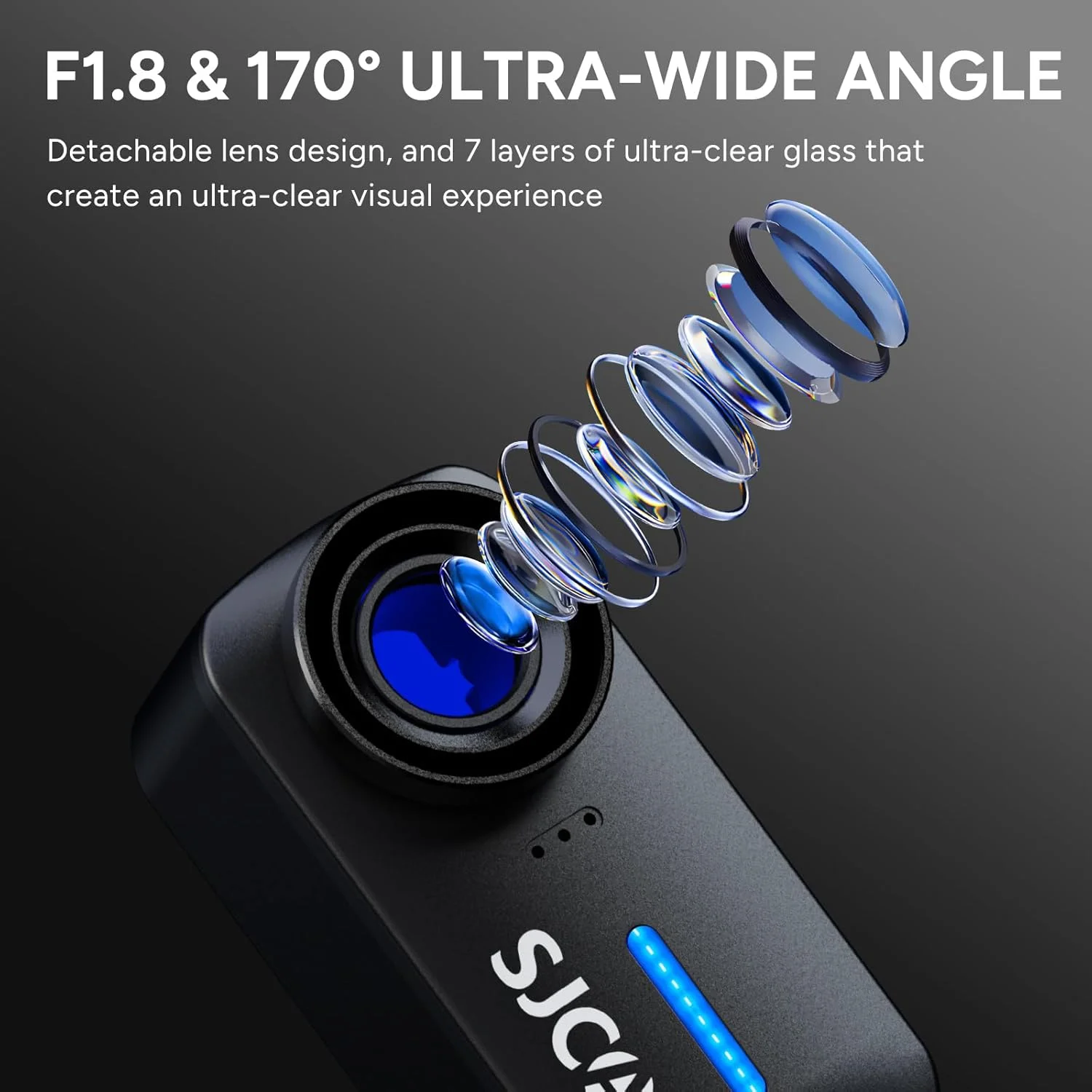 دوربین اکشن جیبی SJCAM C110+ Magnetic Combo، دوربین POV 4K، زاویه دید 170 درجه، تثبیت کننده 6 محوره، دوربین کوچک بدنه، ضد آب، پوشیدنی، POV قابل حمل، دارای بلندگو و میکروفون داخلی برای ولاگینگ، با کیت نصب کلاه ایمنی، مشکی