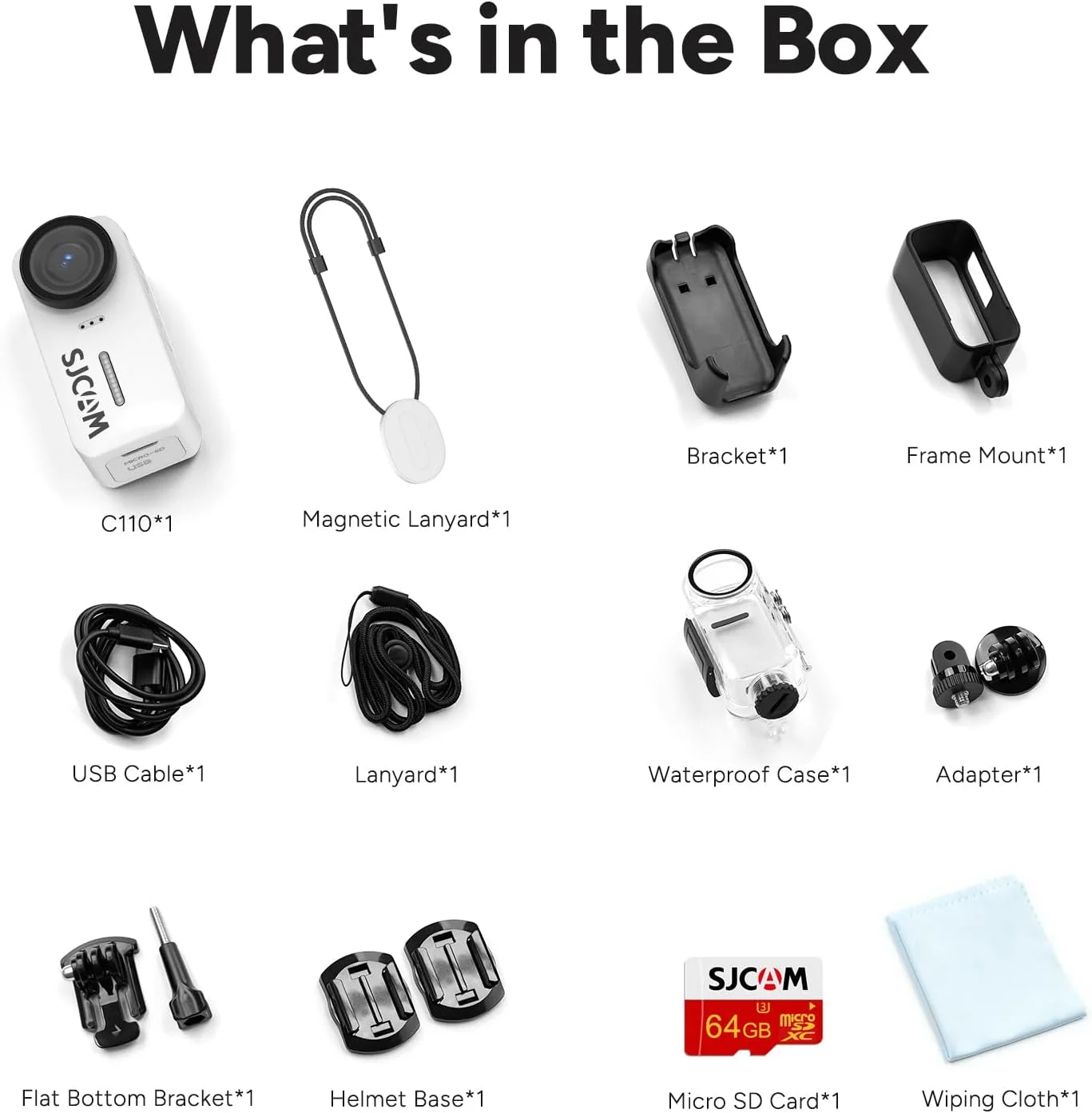 دوربین اکشن جیبی 4K مدل SJCAM C110Plus، زاویه دید 170 درجه، تثبیت کننده 6 محوره، دوربین کوچک بدنه، ضد آب، قابل پوشیدن، POV قابل حمل، دارای بلندگو و میکروفون داخلی برای ولاگینگ، همراه با کیت نصب کلاه ایمنی، سفید دوربین اکشن جیبی 4K مدل SJCAM C110Plus، زاویه دید 170 درجه، تثبیت کننده 6 محوره، دوربین کوچک بدنه، ضد آب، قابل پوشیدن، POV قابل حمل، دارای بلندگو و میکروفون داخلی برای ولاگینگ، همراه با کیت نصب کلاه ایمنی، سفید